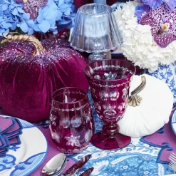 Aubergine Anita Engraved Glassware (Set of 8)