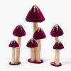 Aubergine Glitter Velvet Mushroom Family