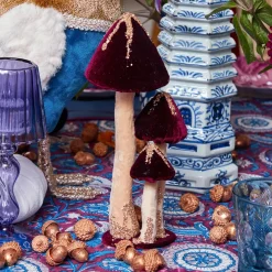 Aubergine Glitter Velvet Mushroom Family