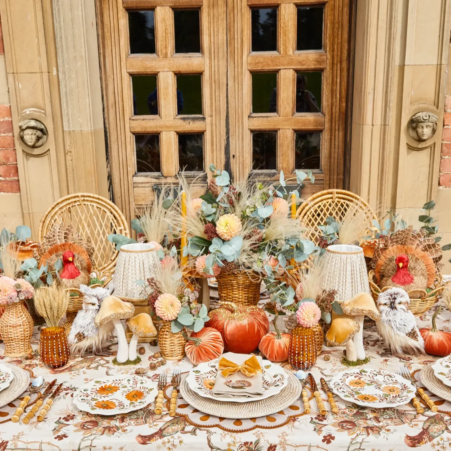 Autumn Flowers Dinner & Starter Plates (Set of 8)