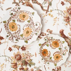 Autumn Flowers Dinner & Starter Plates (Set of 8)