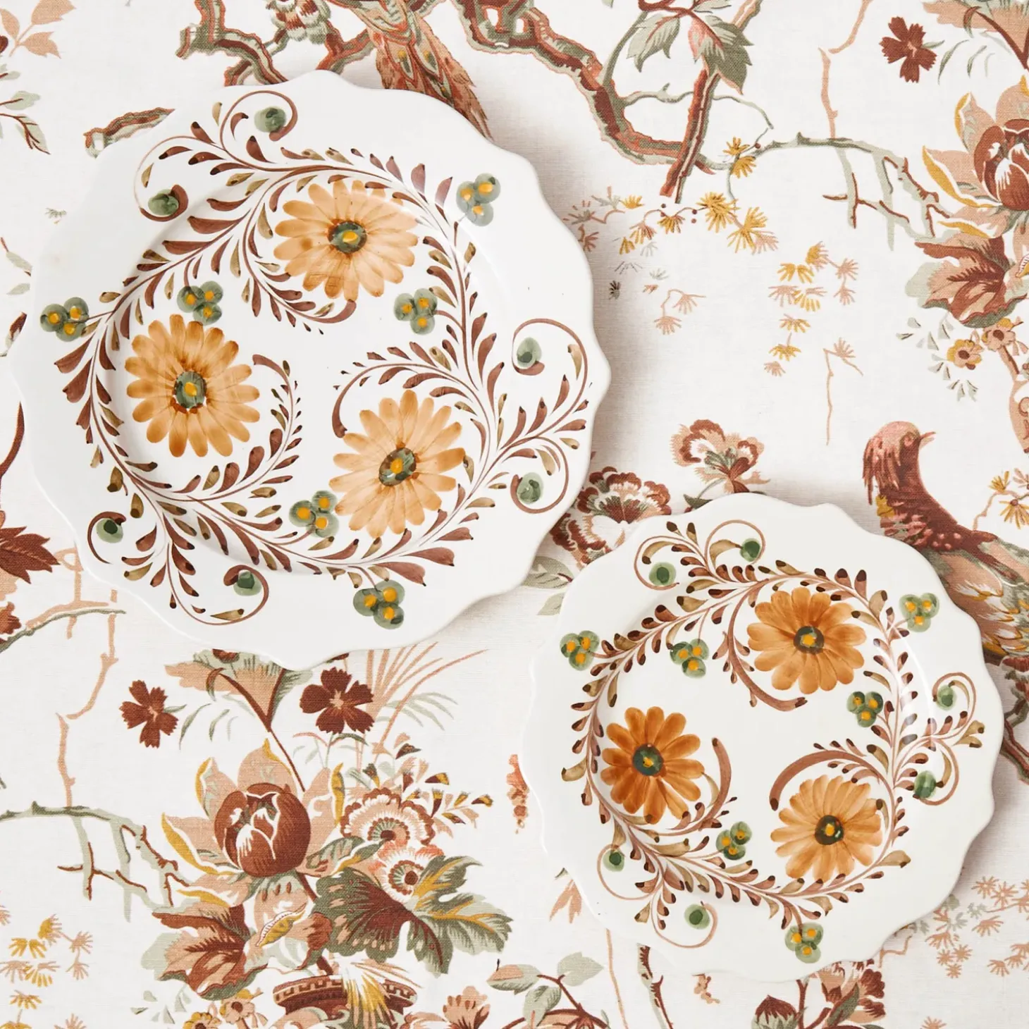 Autumn Flowers Dinner & Starter Plates (Set of 8)