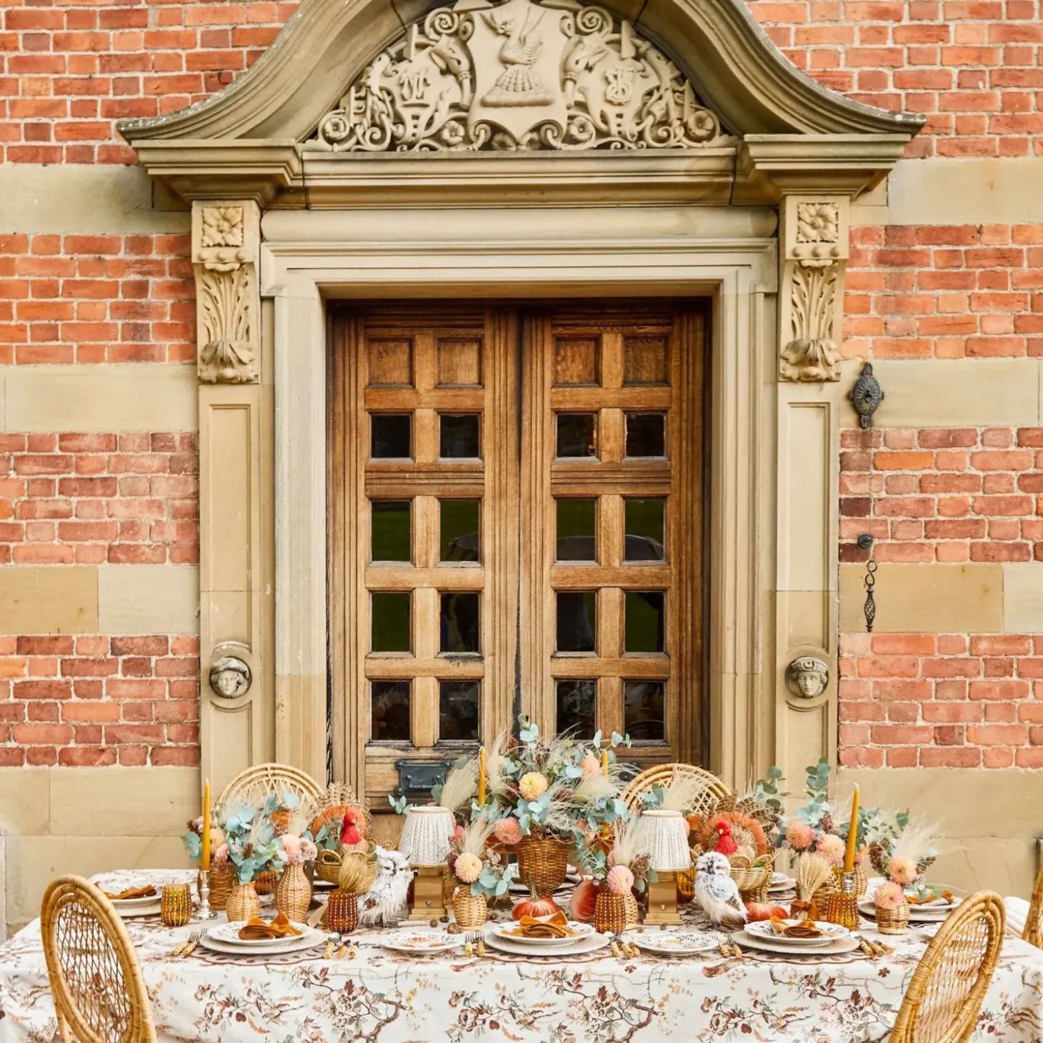 Autumn Flowers Dinner & Starter Plates (Set of 8)