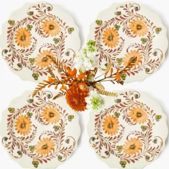 Autumn Flowers Dinner Plates (Set of 4)