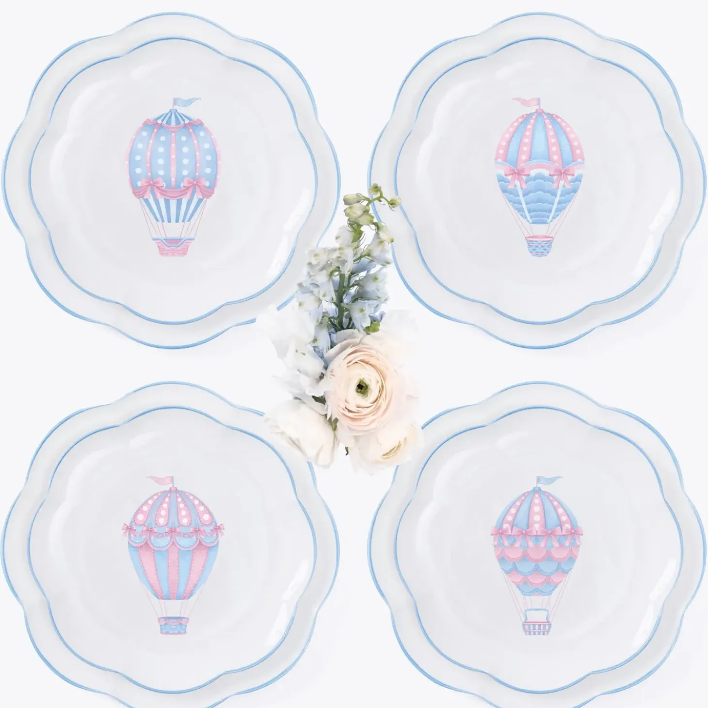 Bea Balloon Dinner & Starter Plates (Set of 8)