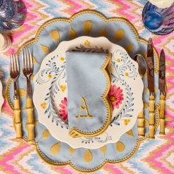 Bettina Blue & Caramel Placemats & Napkins (Set of 4)