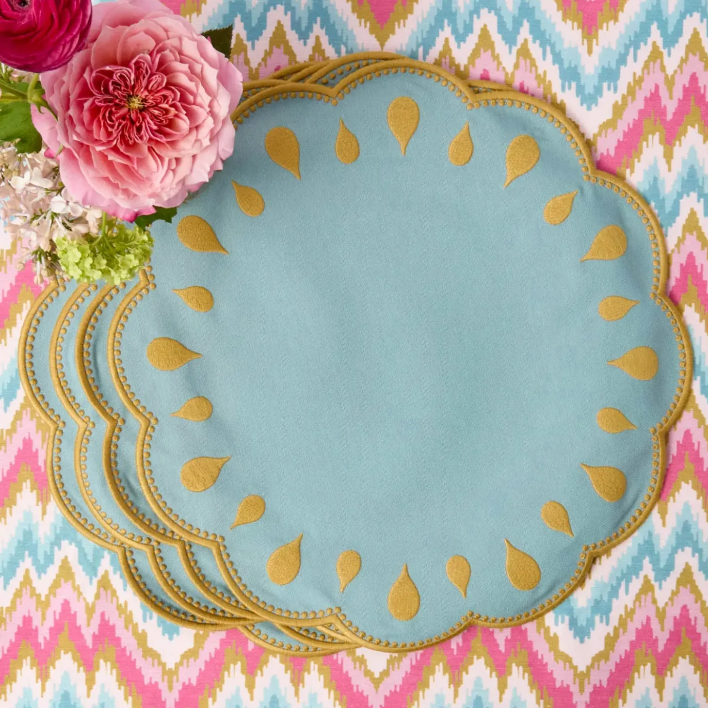 Bettina Blue & Caramel Placemats (Set of 4)