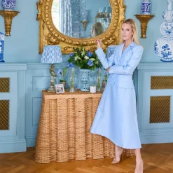 Bettina Box Pleated Rattan Console Table