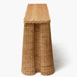 Bettina Box Pleated Rattan Console Table