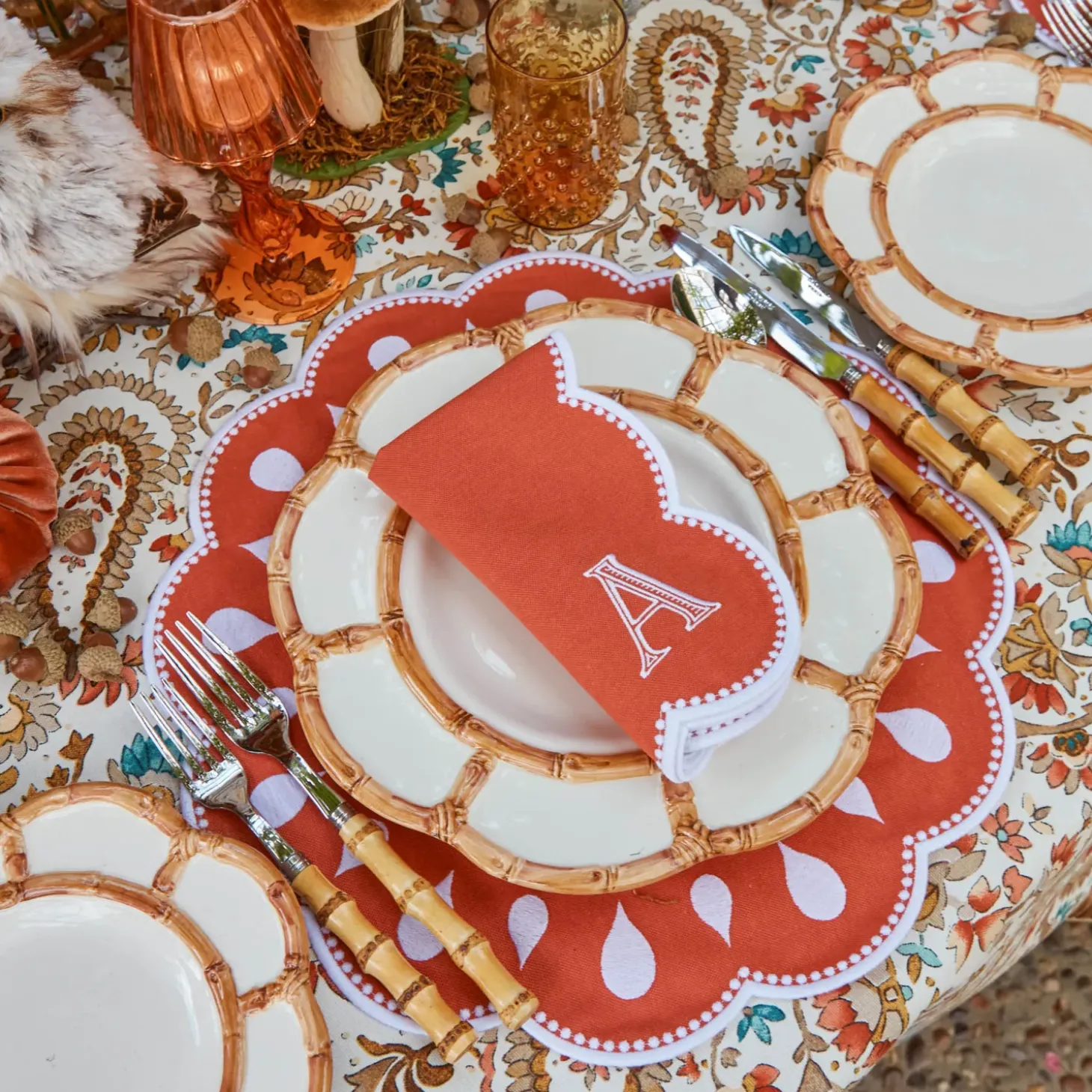 Bettina Burnt Orange Placemats (Set of 4)