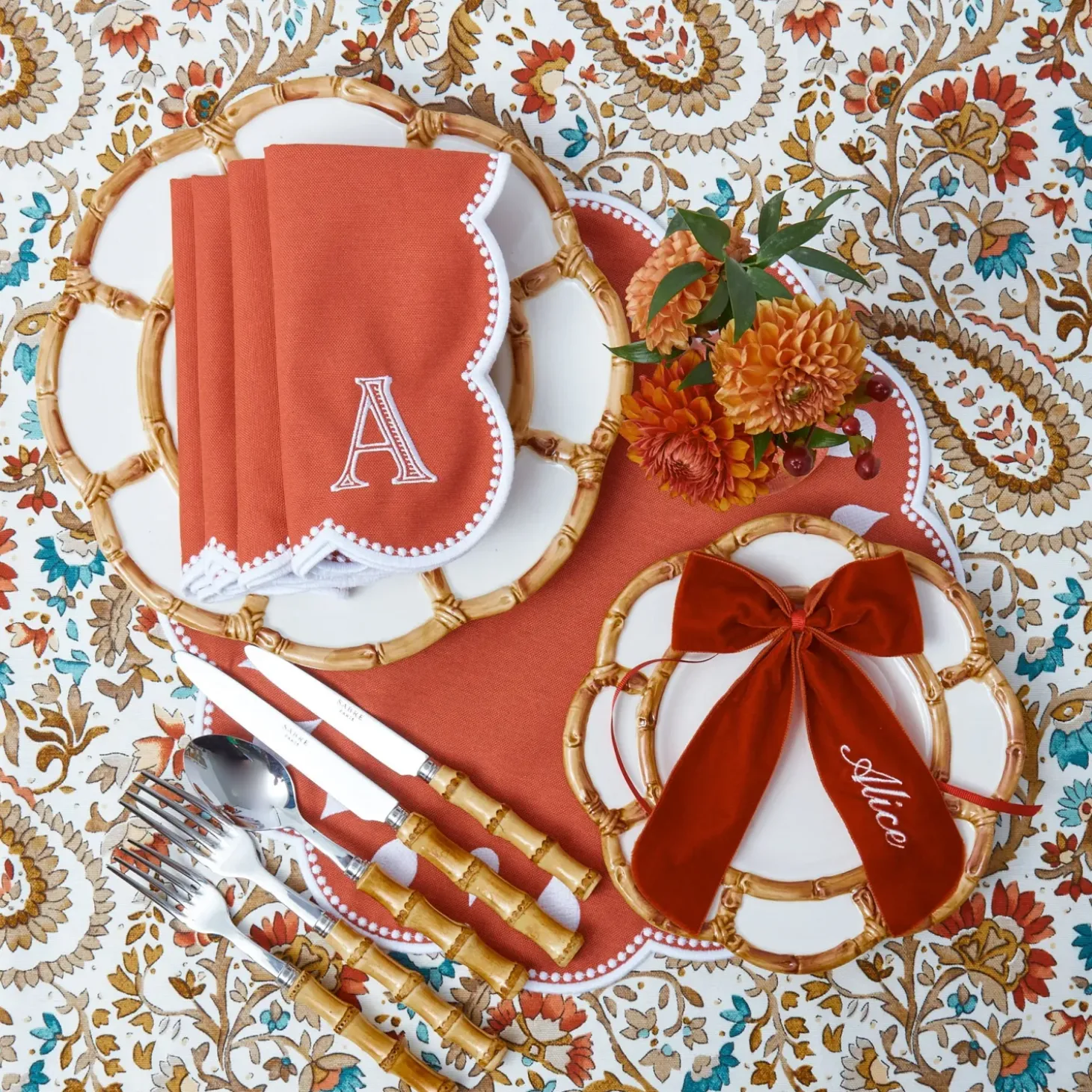 Bettina Burnt Orange Placemats (Set of 4)