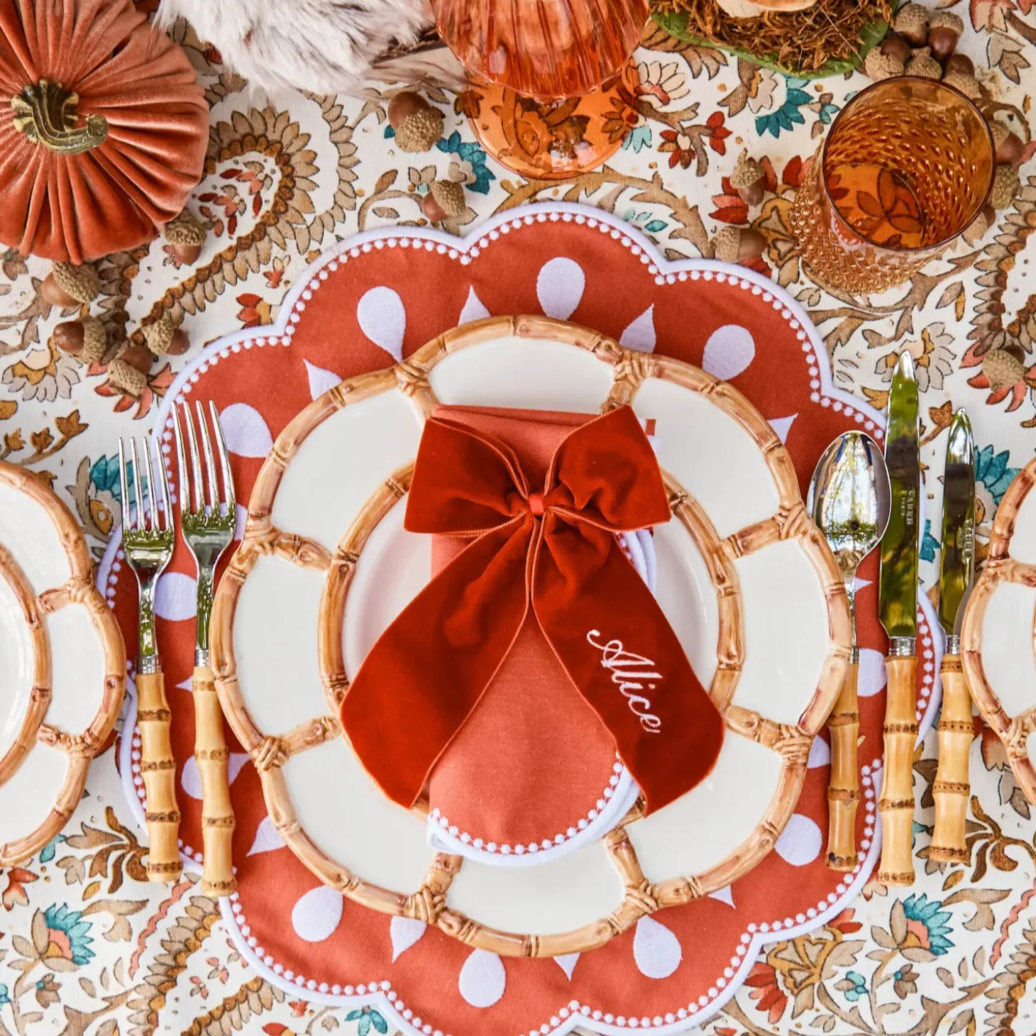 Bettina Burnt Orange Placemats (Set of 4)