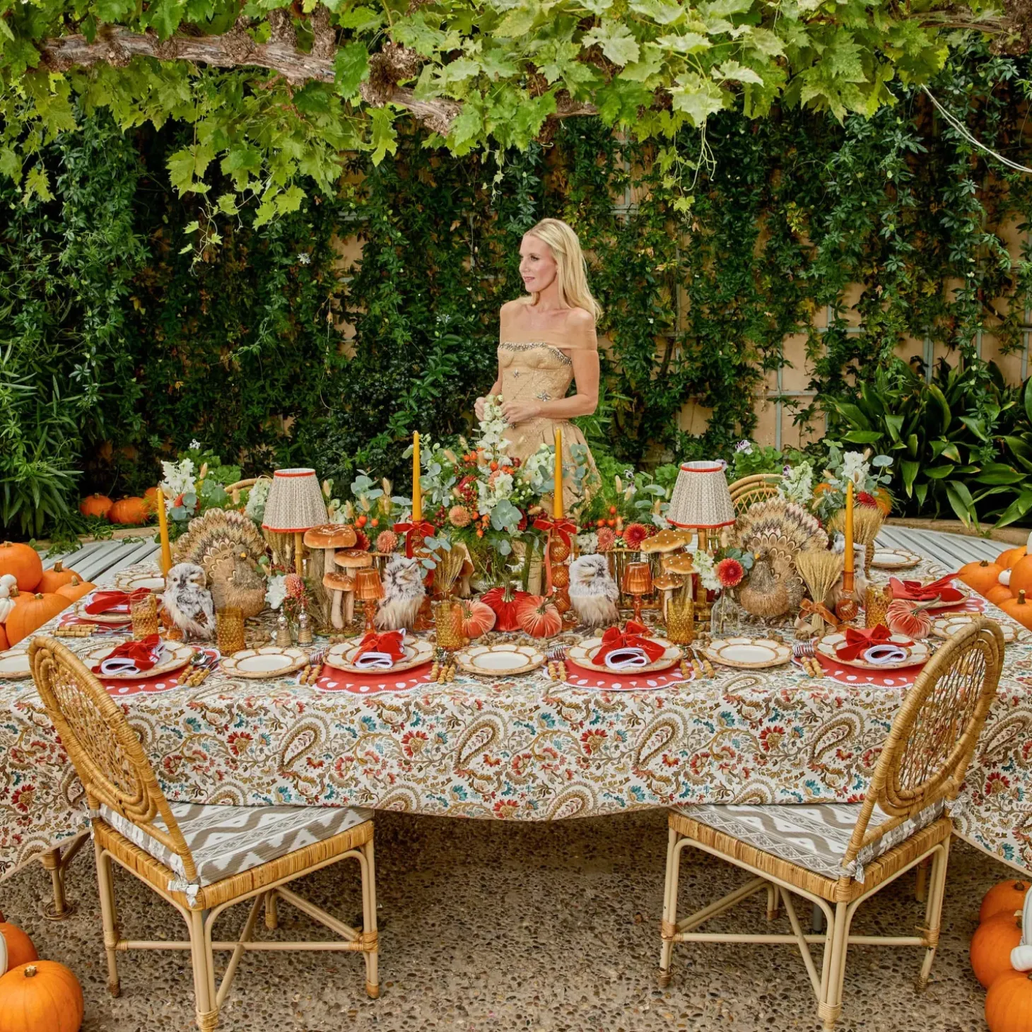 Bettina Burnt Orange Placemats & Napkins (Set of 4)