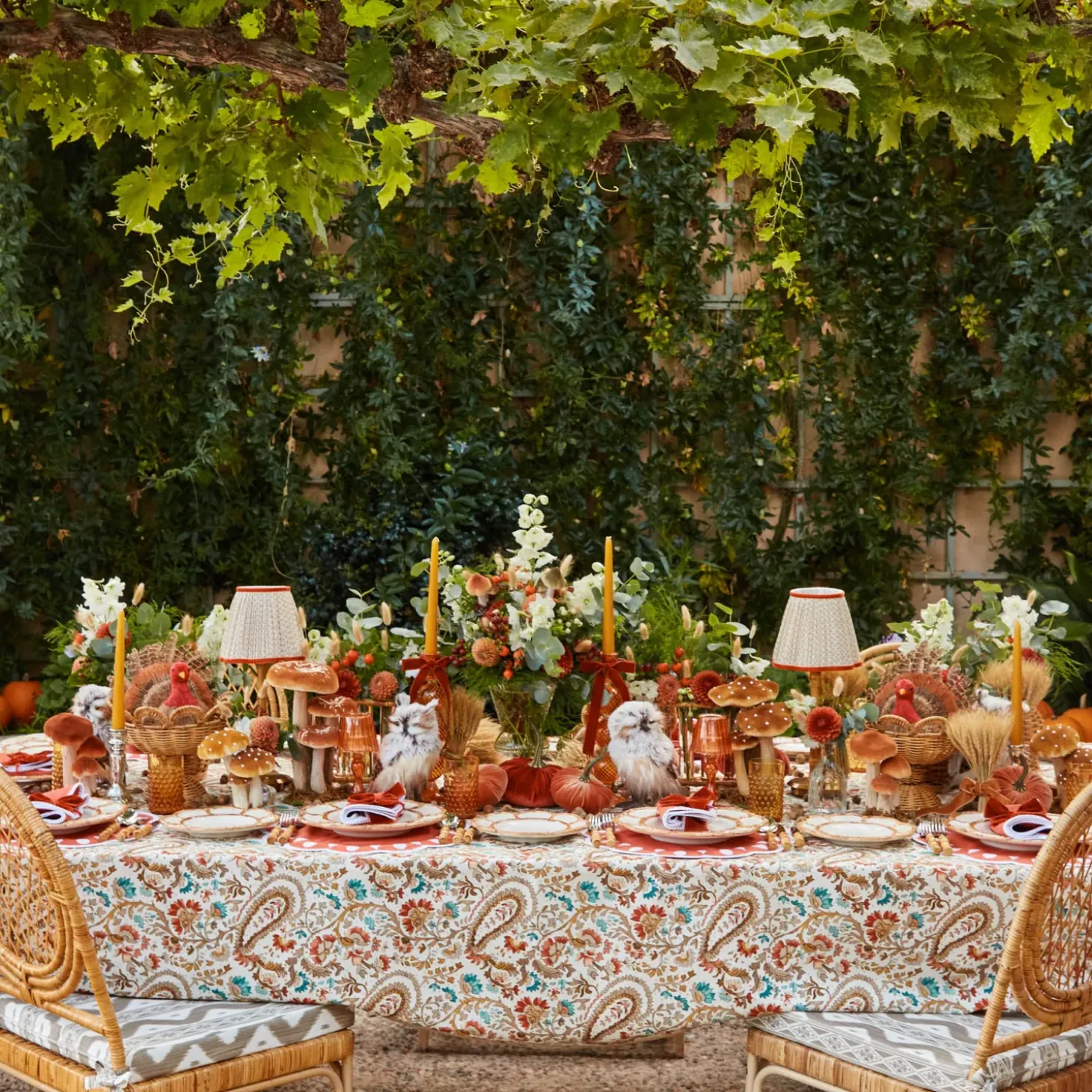 Bettina Burnt Orange Placemats & Napkins (Set of 4)