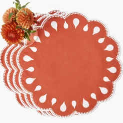 Bettina Burnt Orange Placemats & Napkins (Set of 4)