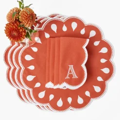 Bettina Burnt Orange Placemats & Napkins (Set of 4)