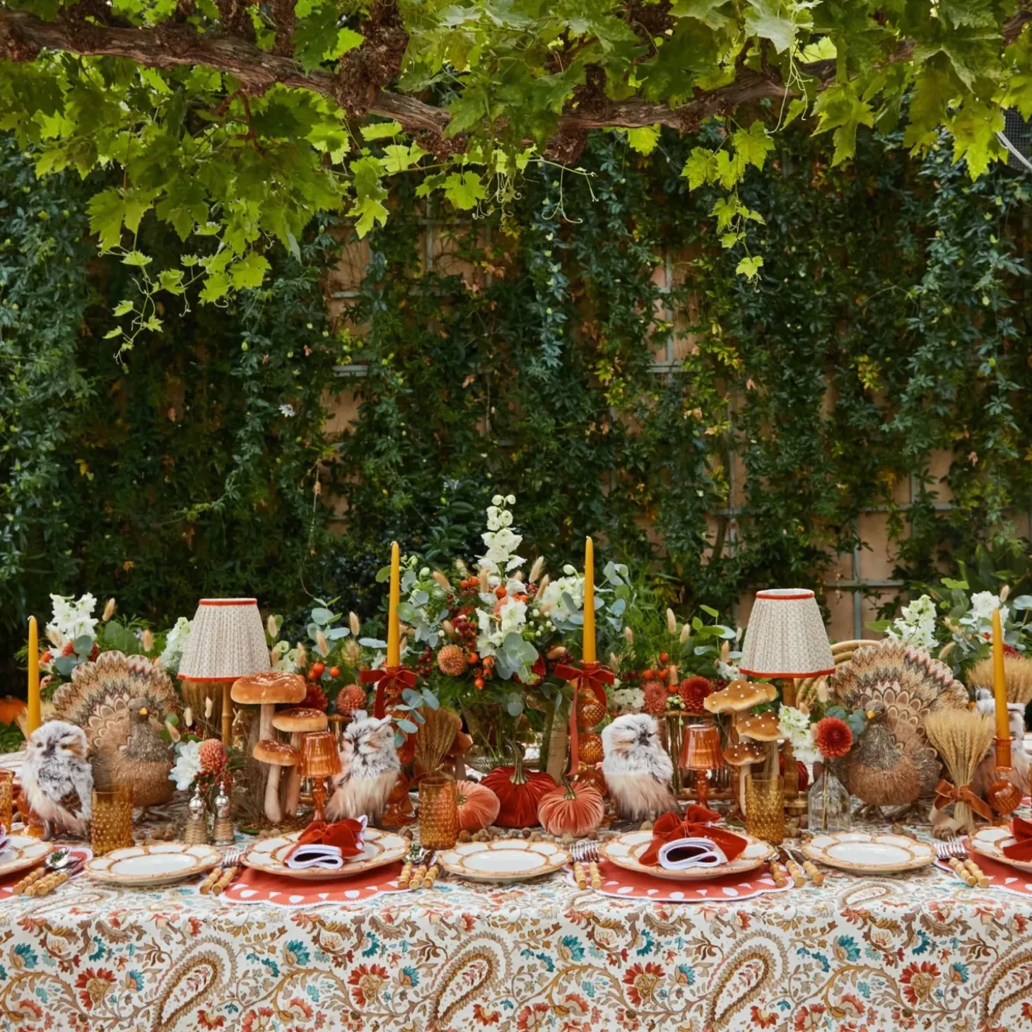 Bettina Burnt Orange Placemats & Napkins (Set of 4)