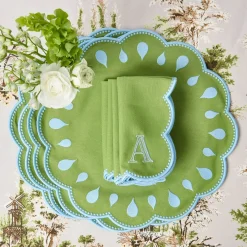 Bettina Green & Blue Placemats & Napkins (Set of 4)