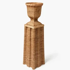 Bettina Rattan Urn & Pedestal