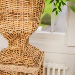 Bettina Rattan Urn & Pedestal