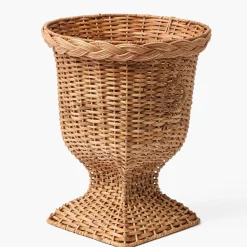 Bettina Rattan Urn & Pedestal