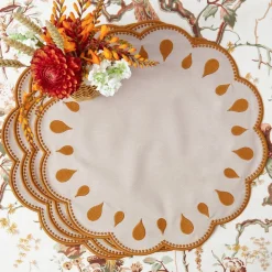 Bettina Taupe & Mustard Placemats & Napkins (Set of 4)