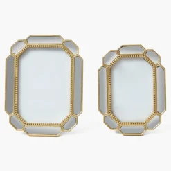 Beveled Edge Mirror Photo Frames (Set of 2)