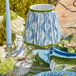 Blue & Green Ikat Lampshade (18cm)