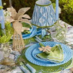 Blue & Green Ikat Lampshade (18cm)