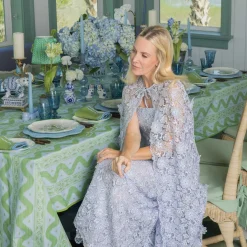Blue & Green Ikat Tablecloth