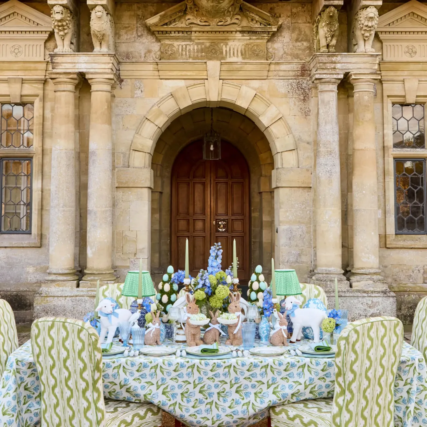 Blue & Green Josephine Garland Dinner & Starter Plates (Set of 8)
