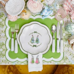Blue & Pink Cottontail Bunny Starter Plates (Set of 4)