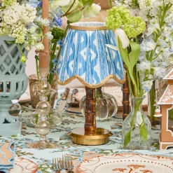 Blue & Putty Deep Scalloped Lampshade (18cm)