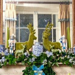 Blue & White Glitter Nutcrackers (Pair)