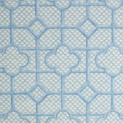 Blue Bamboo Trellis Fabric