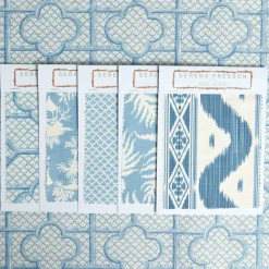 Blue Bamboo Trellis Fabric