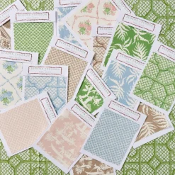 Blue Bamboo Trellis Fabric