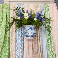 Blue Bamboo Trellis Fabric