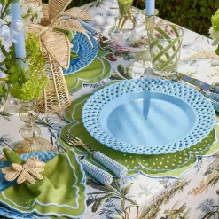 Blue Basketweave Dinner & Starter Plates (Set of 8)