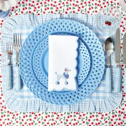 Blue Basketweave Dinner & Starter Plates (Set of 8)