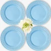 Blue Basketweave Dinner Plates (Set of 4)