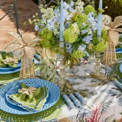 Blue Basketweave Dinner Plates (Set of 4)