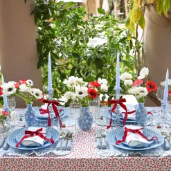 Blue Basketweave Dinner Plates (Set of 4)