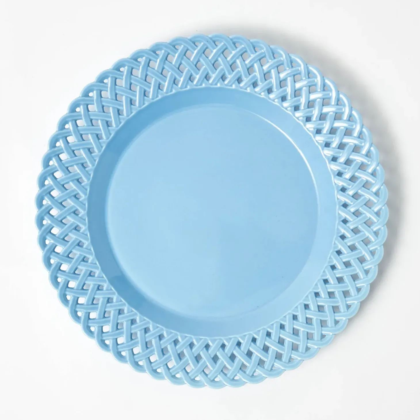 Blue Basketweave Dinner Plate