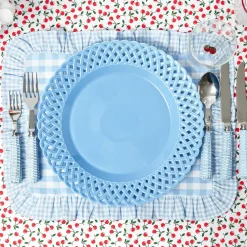 Blue Basketweave Dinner Plate