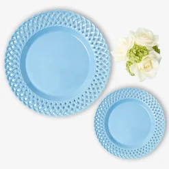 Blue Basketweave Starter Plate
