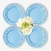Blue Basketweave Starter Plates (Set of 4)