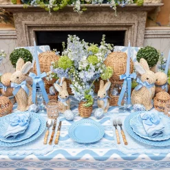 Blue Basketweave Starter Plates (Set of 4)