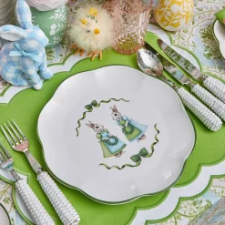 Blue Cottontail Bunny Dinner Plate