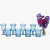 Blue Fern Engraved Glassware (Set of 8)
